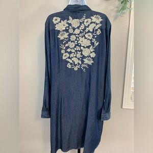 Stetson Indigo Denim with Cream Embroidery Dress